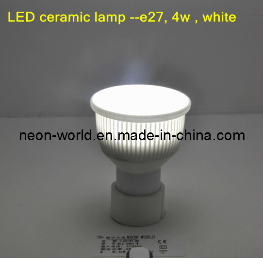 E27 4W White LED Ceramic Cup Lamp