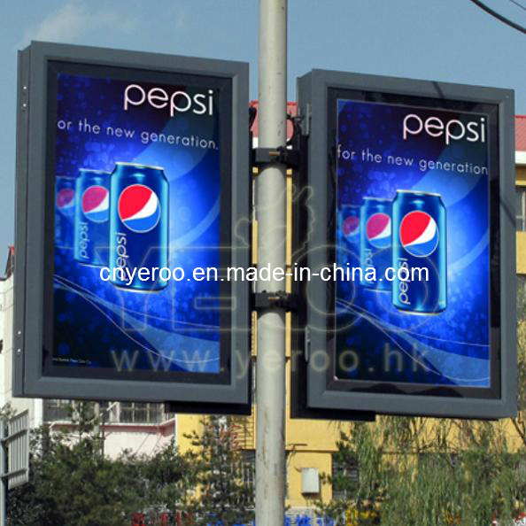 Outdoor Street Double Sided Advertising Pole Light Box