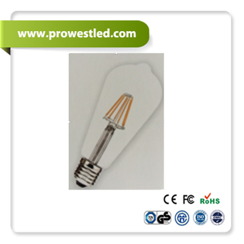 6PCS 4.6W Oval and Vintage LED Filament Light Bulb with CE/RoHS/SAA Approvals