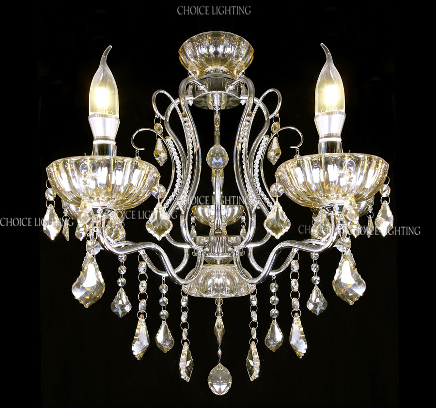 Sliver Lights Simple Style Crystal Lamp Chandelier