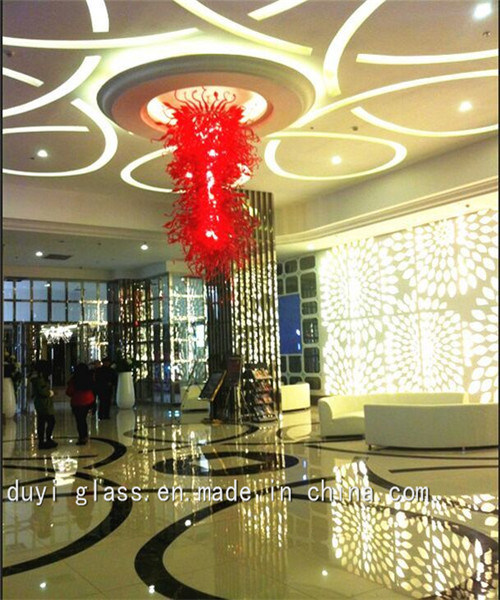 Red Decoration Glass Chandelier for The Mall