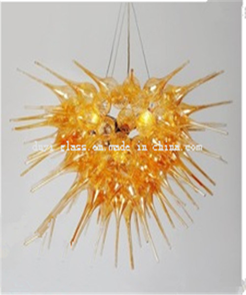 Yellow Blown Glass Pendant Chandelier Lighting for Decoration