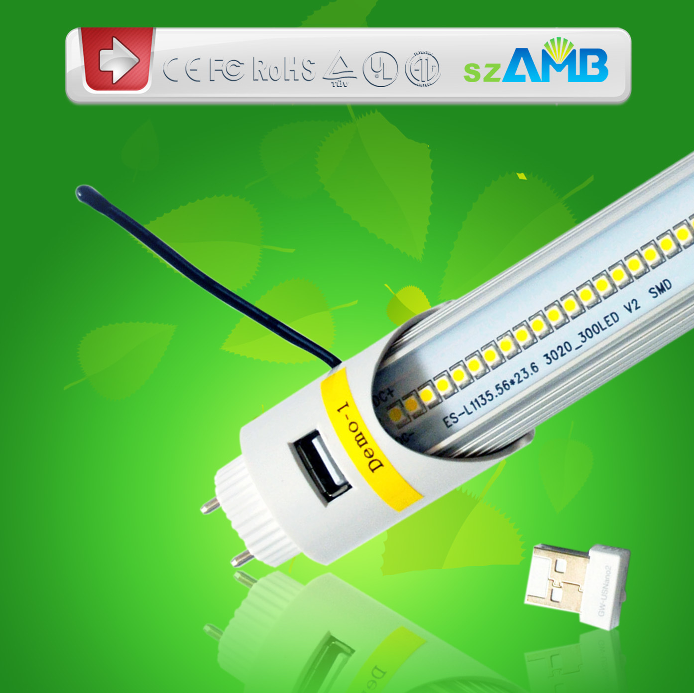 120lm/W SMD2835 1500mm Fluorescent T8 22W LED Tube
