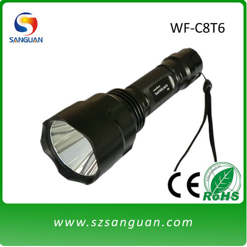 Rechargeable Waterproof CREE LED Flashlight 1000lumne (WF-C8T6)