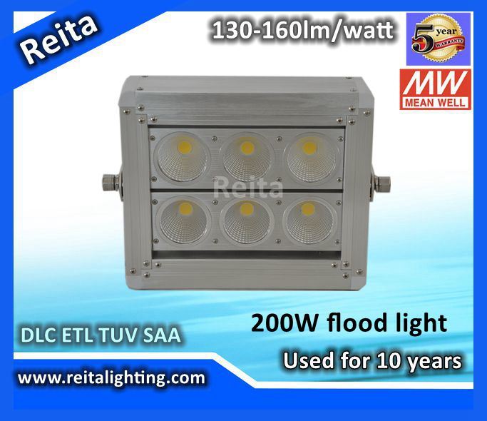 High Lumen Bridgelux Waterproof IP66 200W Outdoor LED Light