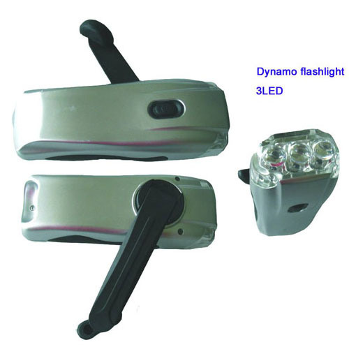 3LED Rechargeable Dynamo Crank LED Flashlight (DL-5003)