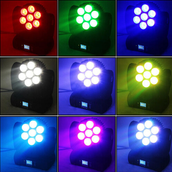 New 7*12W Quad LED RGBW Beam Moving Head Light