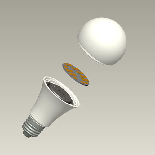 A65 9 Watt LED Bulb with Heat Sink Housing