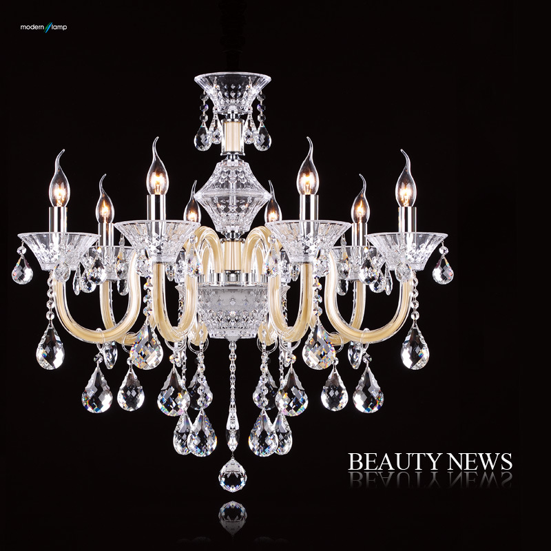 Clear Glass Chandelier with 8 Bulbs