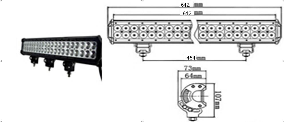 25.3inch 162W off-Road Vehicle LED Work Light