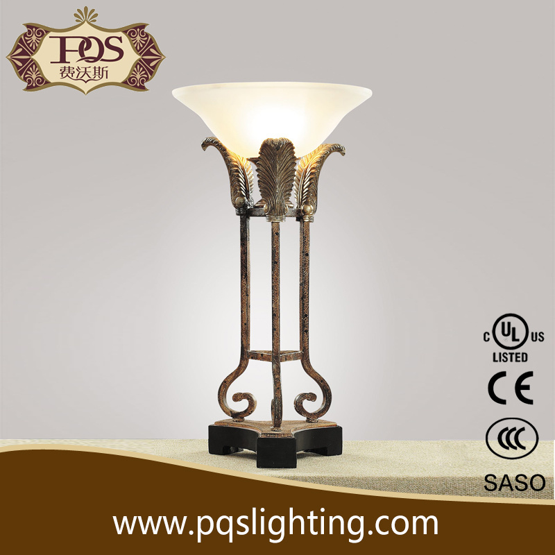 Black Base Iron Table Lamp with Resin Bowl