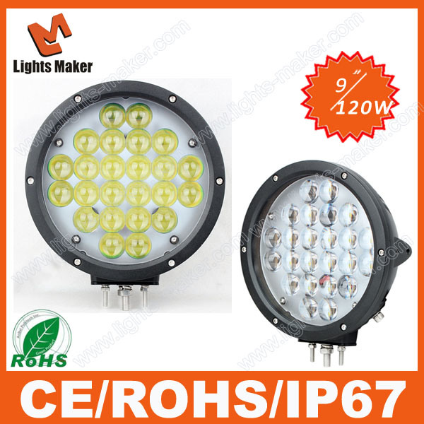 Automotive Work Lights, Waterproof IP67 9 Inch 120W LED Automotive Work Lights