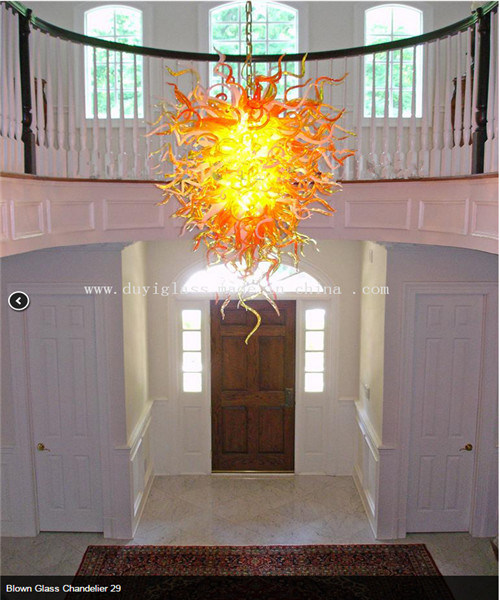 Yellow Decoration Glass Chandelier for The Hall