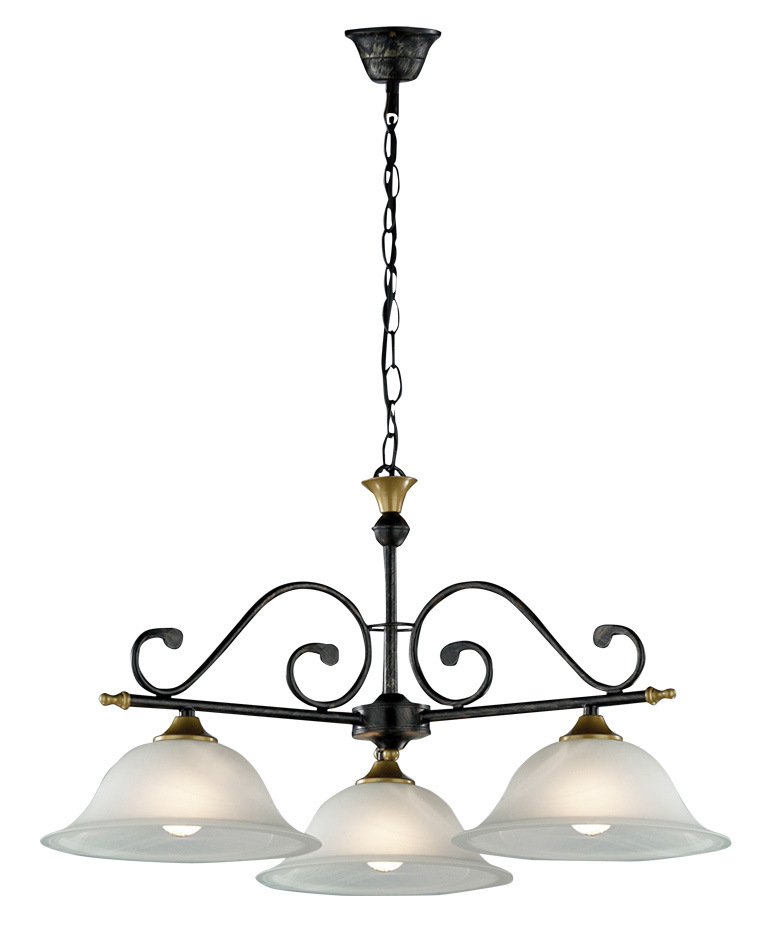 Chandelier Light With Heads and Iron Black/Gold Painting