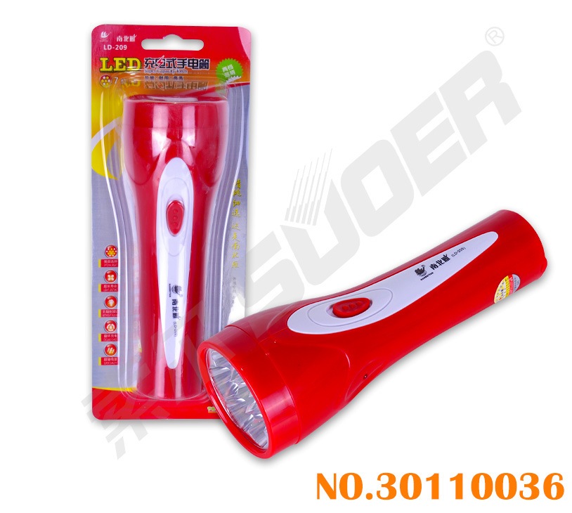 Suoer High Quality LED Torch Rechargeable Flashlight (LD-209)