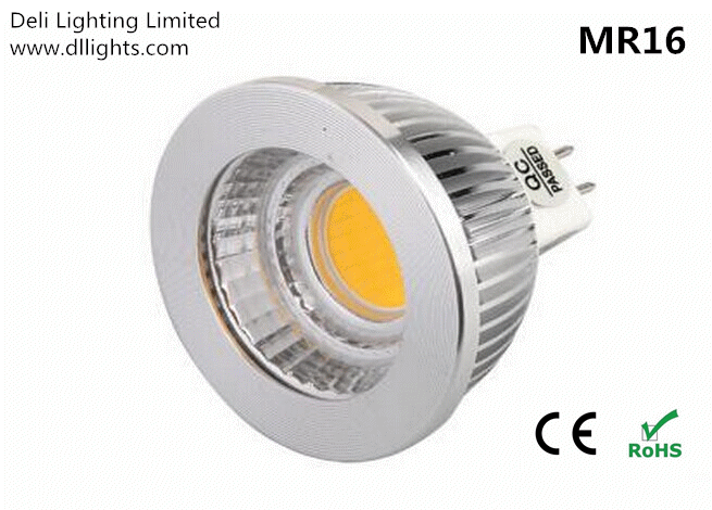 5W GU10/MR16 COB Bombilla LED Spotlight