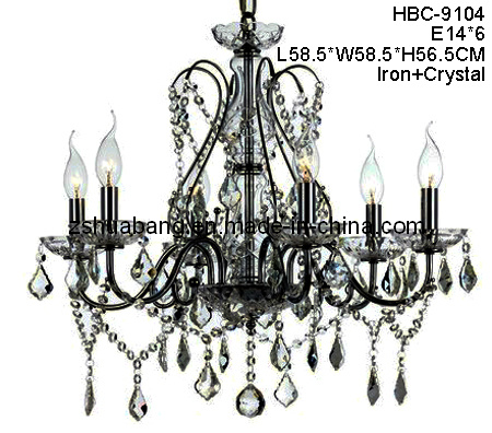 6 Light Black Crystal Chandelier (HBC-9104)