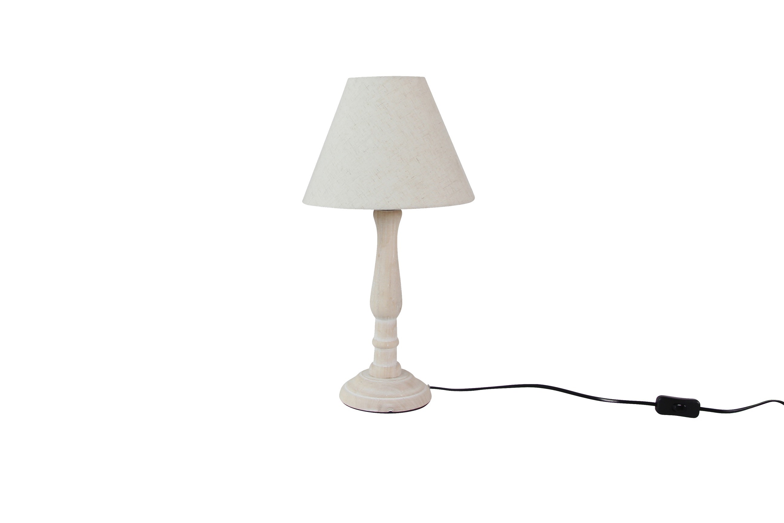 Table Lamp with Tc Shade and White Wooden Base (KO96UE)