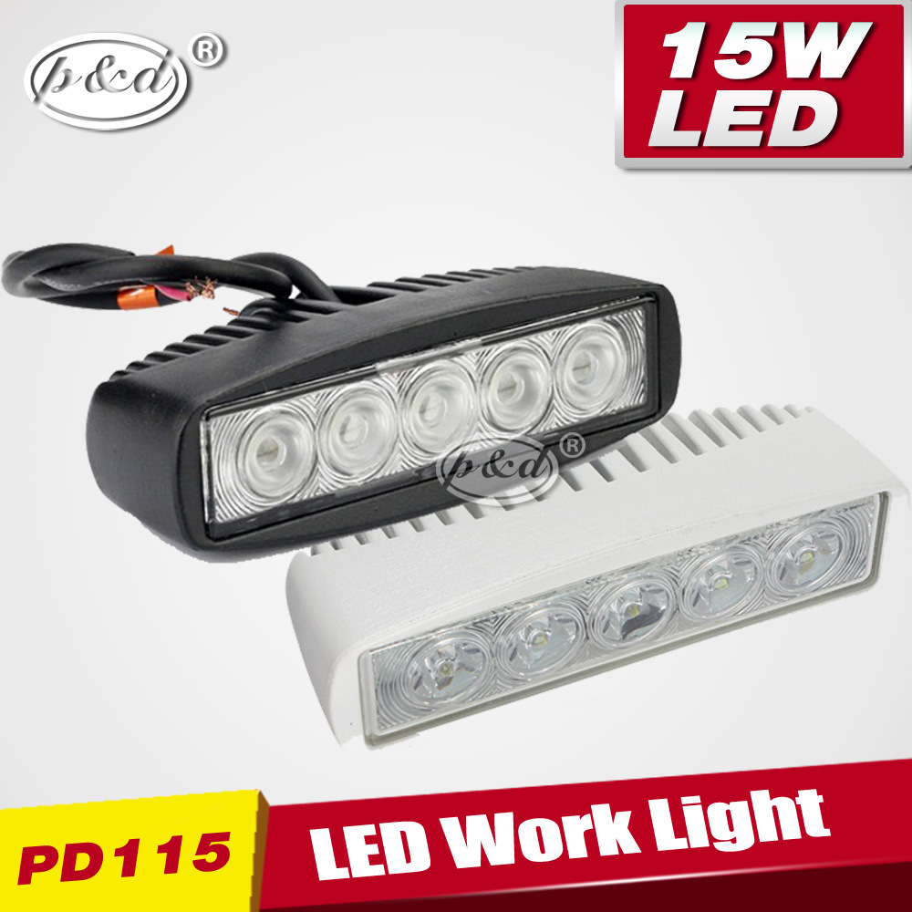 10-30V DC White Housing 15W LED Tractor Working Lights (PD115)