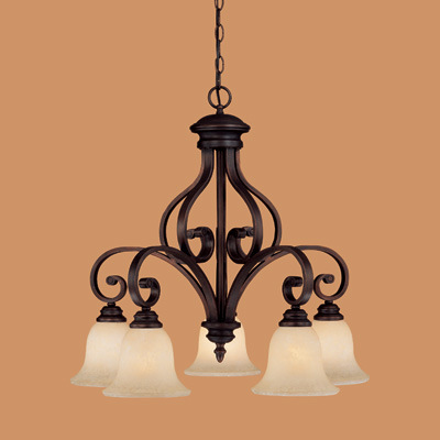 Hot Sale Iron Chandelier with Glass Shade (1215RBZ)