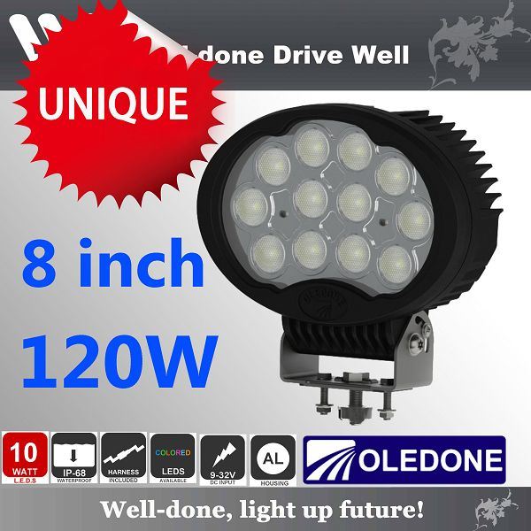 Oval 8.5'' 120W 10800lm CREE LED Work Light for 4*4
