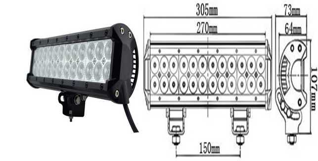 12inch 72W off-Road Vehicle LED Work Light