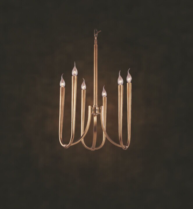 6 Light Simple Candle Copper Chandelier (N10029-6)
