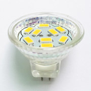12V LED Spotlight MR11 Glass Cup Lamp SMD5730-9LEDs 2W Bulb Lighting