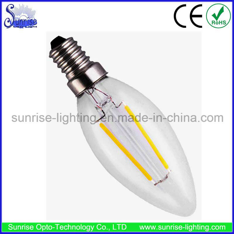 100lm/W 2W E14 C35 LED Filament Bulb Light