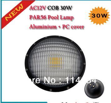 AC12V IP68 PAR56 30W COB (replace 250W) LED Pool Underwater Lamp, Warm White/Cool White, Aluminium + PC Cover (corrosion-proof)