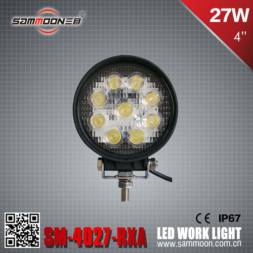 4 Inch 27W (9PCS*3W) Round LED Car Work Driving Light with CE RoHS ECE (SM-4027-RXA)
