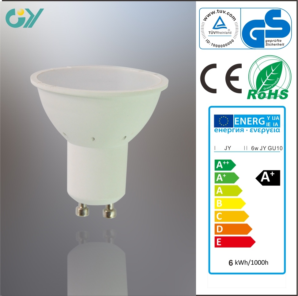 6400k GU10 6W LED Spot Bulb with CE RoHS