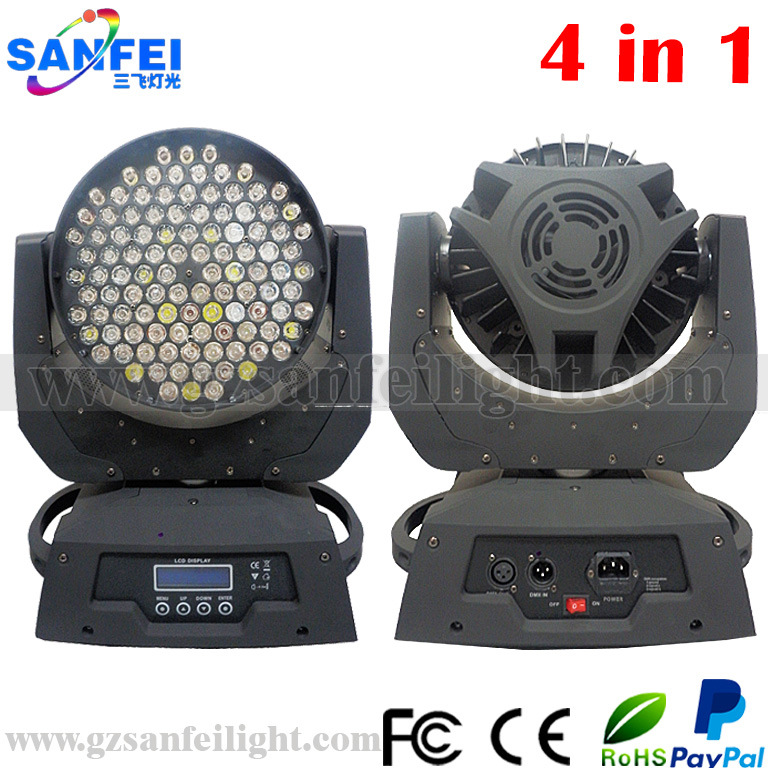 108X3w 4in1 RGBW LED Moving Head Wash Zoom Lights