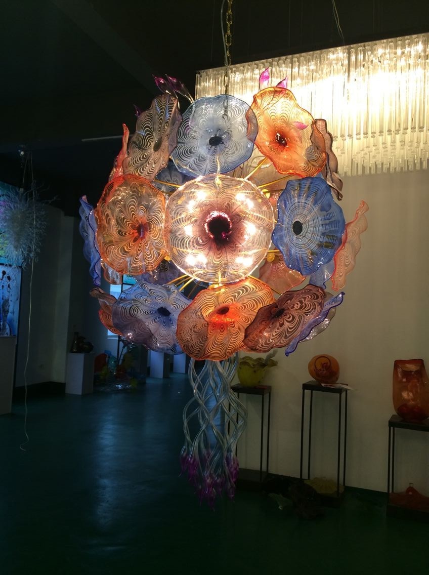 Customized Colorful Murano Glass Chandelier for Hotel Decoration