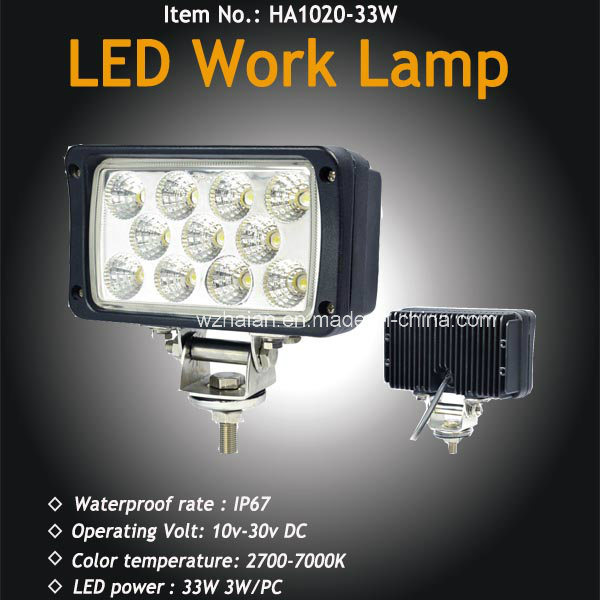33W LED Flood Light for Offroad, TV, Caravans LED Work Lamp with Waterproof