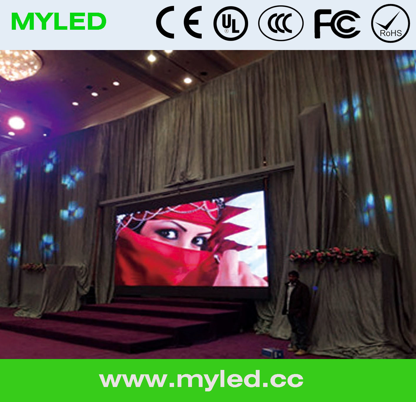 P6 Indoor High Resolution LED Video Display for Advertising