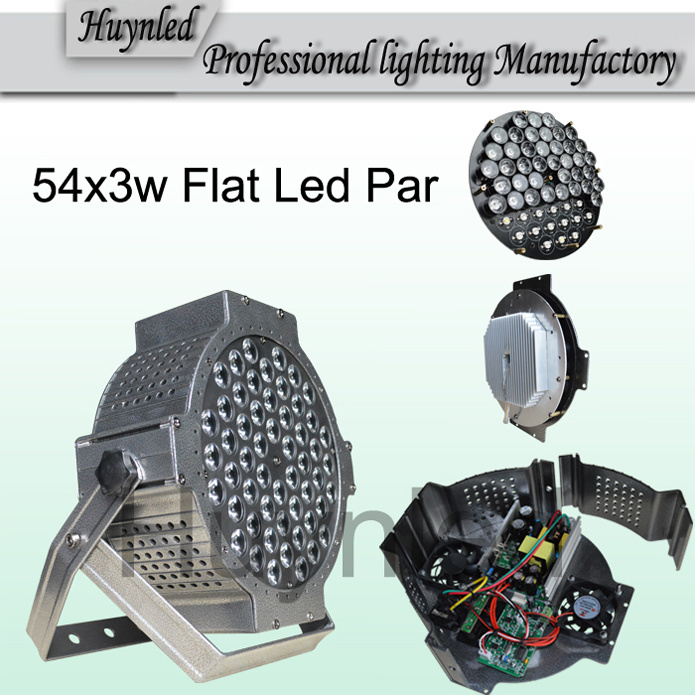 2014 Latest Popular Flat 54 * 3W RGBW LED PAR Light Fit for Night Club / KTV Lighting / Party Lighting