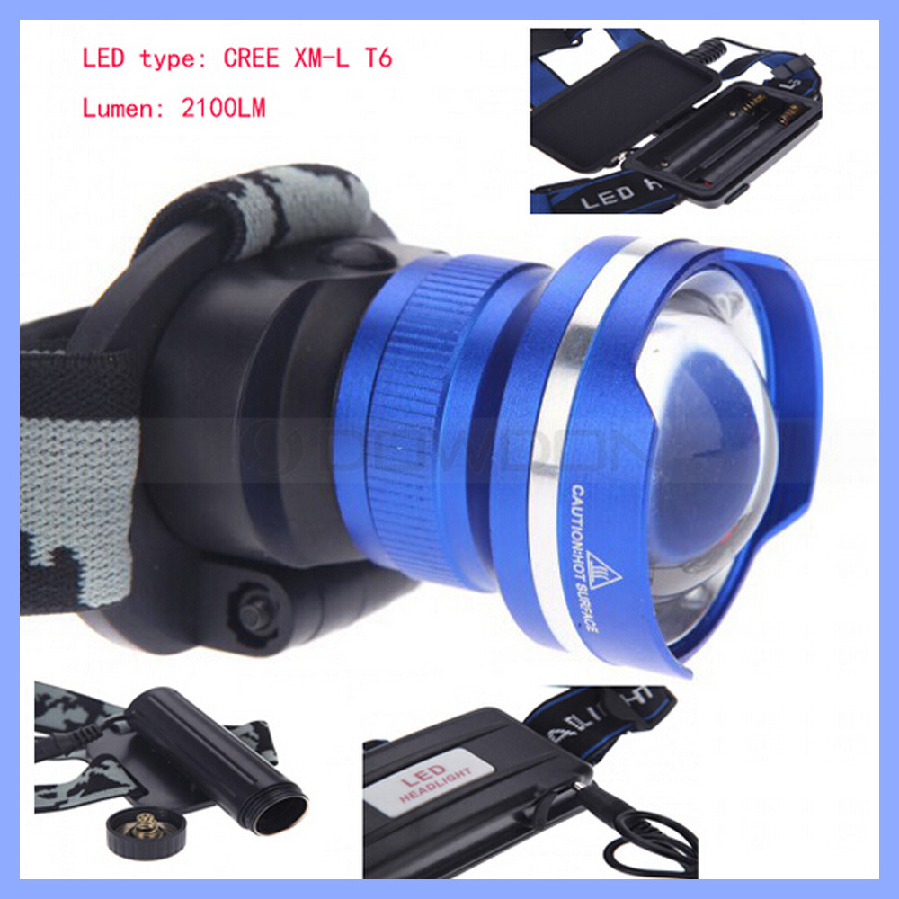 Super Bright CREE T6 LED Rechargeable Focusing Zoom Head Lamp Head Lamp Headlamp (HL013)