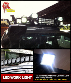 Hot Sale Car Offrod Square 4 Inch 27W LED Work Light