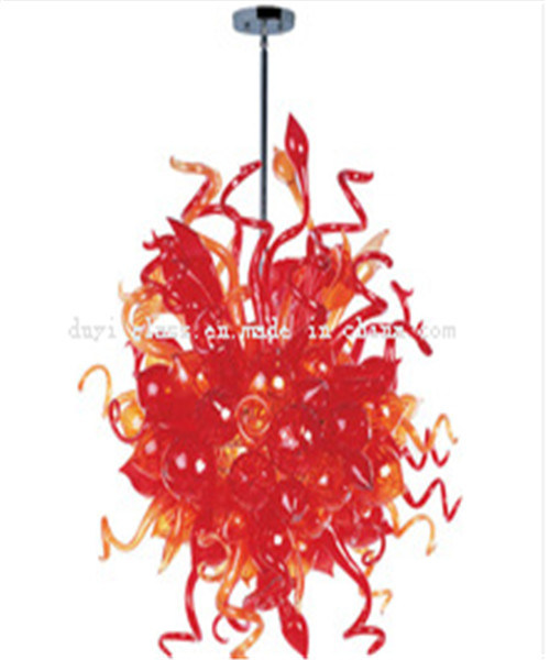Red Blown Glass Chandelier Lamp for Decoration