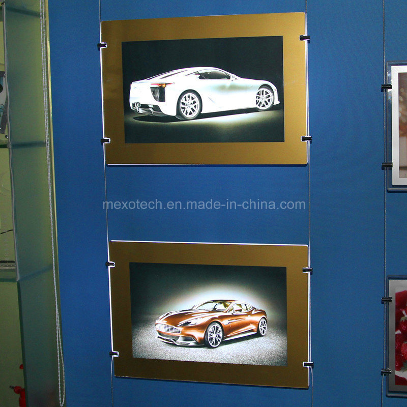 Indoor Golden Tone Frame Product Exhibition LED Slim Light Box