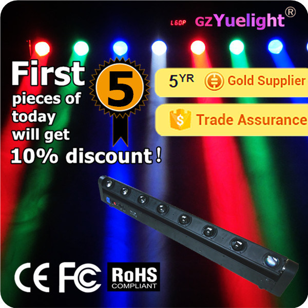 Yuelihgt LED 8PCS*10W Wash Full Color RGBW/ White Beam Moving Head Light
