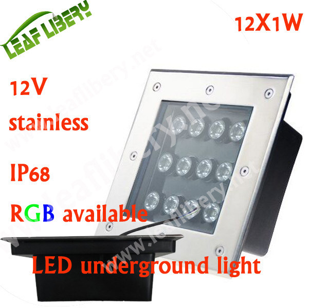 12W LED Ground Light, Garden Light 12V LED, Square Underground Light