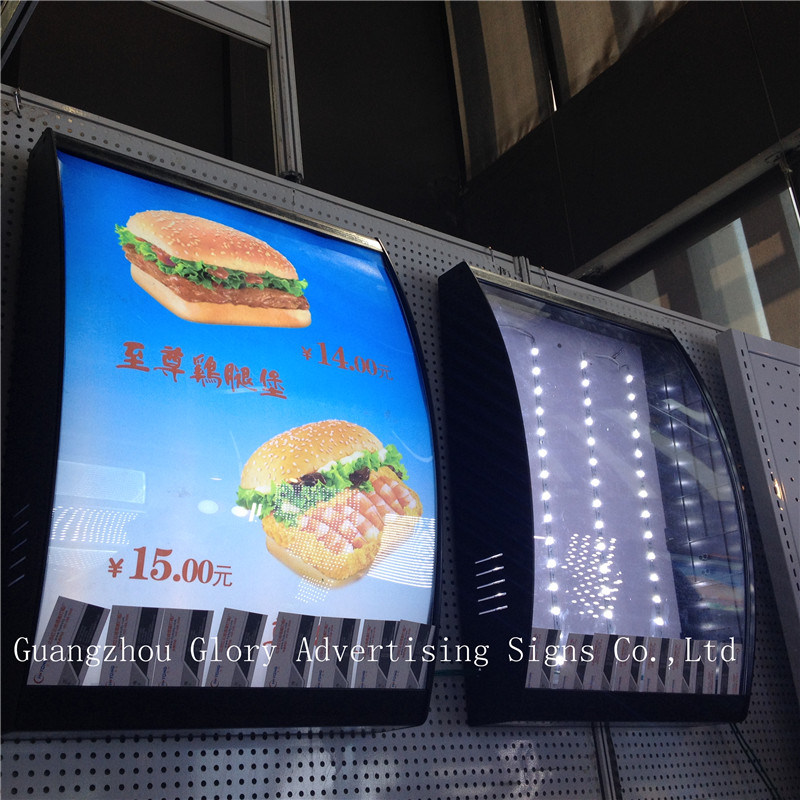 Fast Food Shop Indoor Used Double Sided LED Menu Light Box for Restaurant