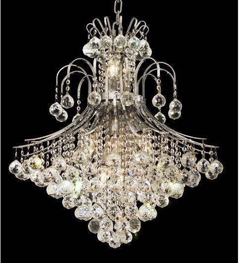 10 Lights Candle Chrome Crystal Chandelier
