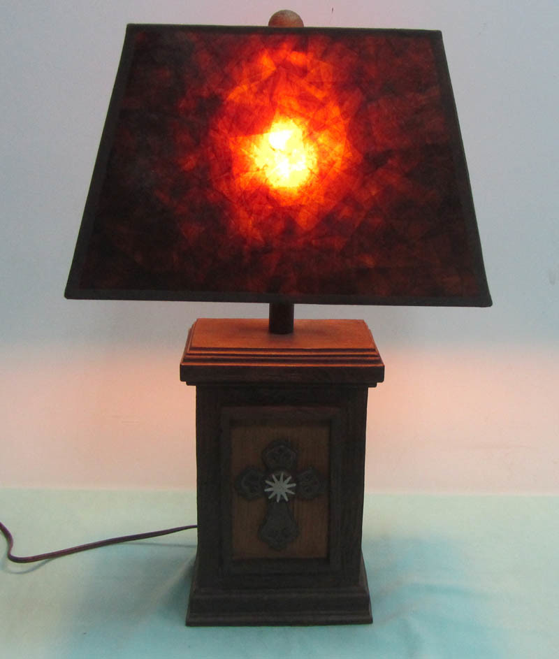 Polyresin Table Lamp, Mica Shade Resin Desk Lamp (SF1124)