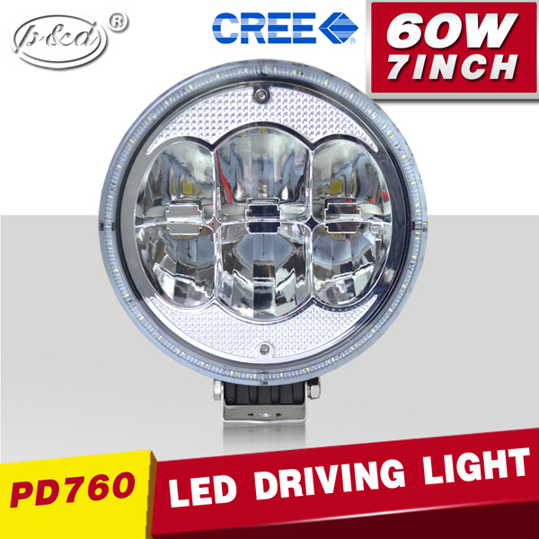 4X4 Mining Industry 7inch Round CREE 60W LED Spotlight Work Lights (PD760)