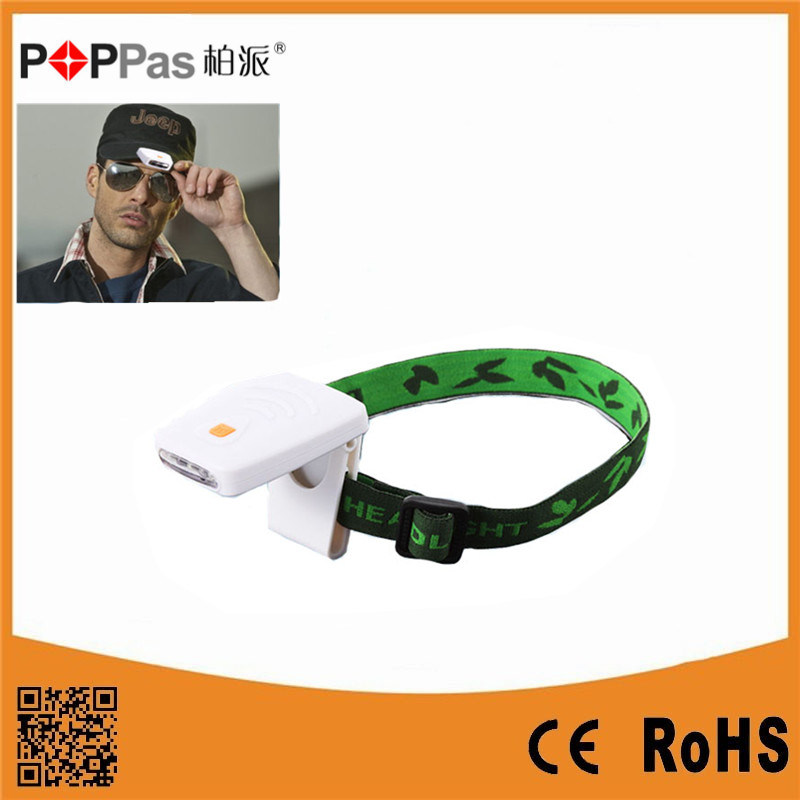 3LED Brighter Plastic Induction LED IP Sensor Headlamp (POPPAS-T101)