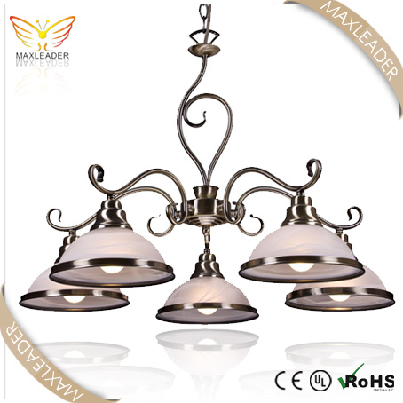 Hot Classic Sand nickel Glass metal VDE E14 Chandelier (MD7002)