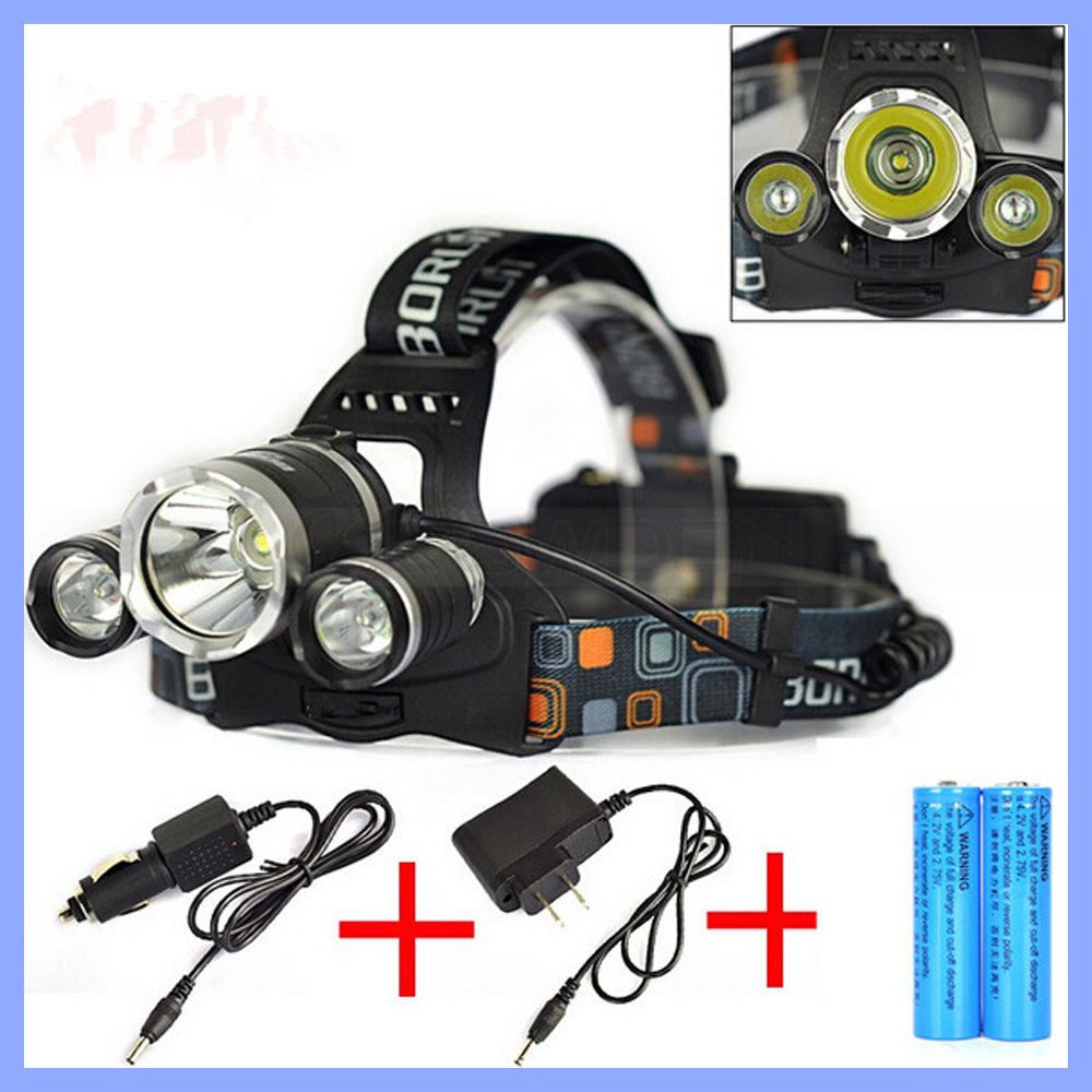 Super Bright 30W 5000lm 3*CREE Xm-L T6 Rechargeable LED Headlamp (WL130)